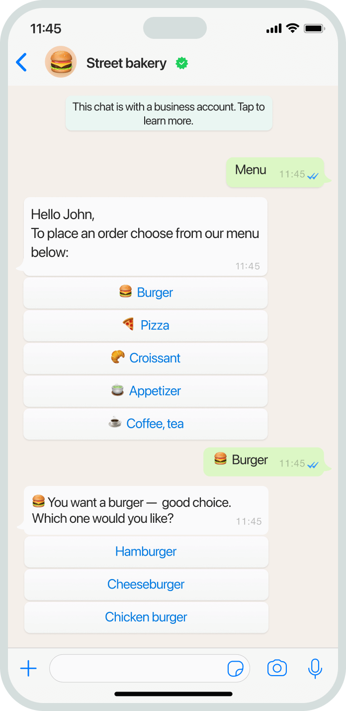 WhatsApp Chat Interface